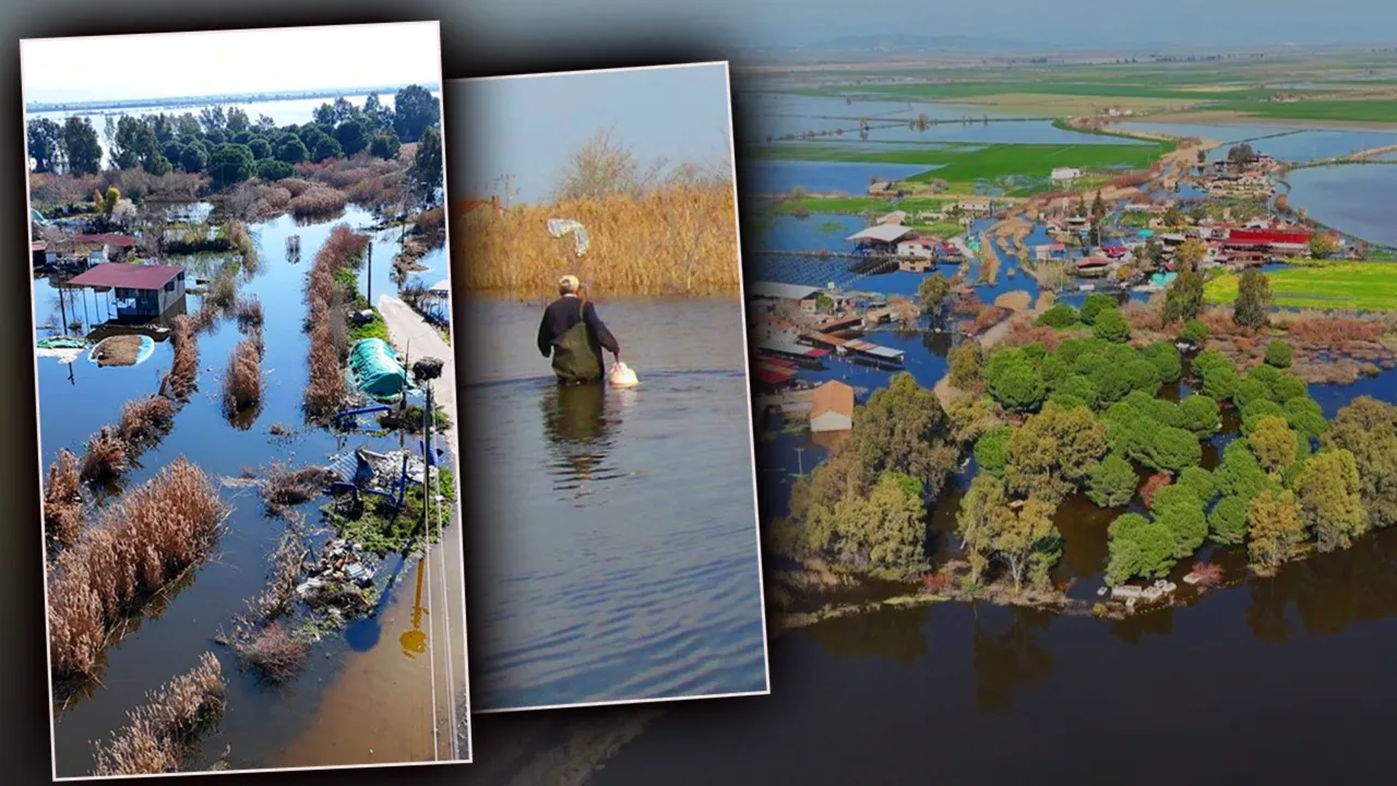 Taşkın sonrası Venedik’e dönen mahalle! Tek ulaşım yolu kayık