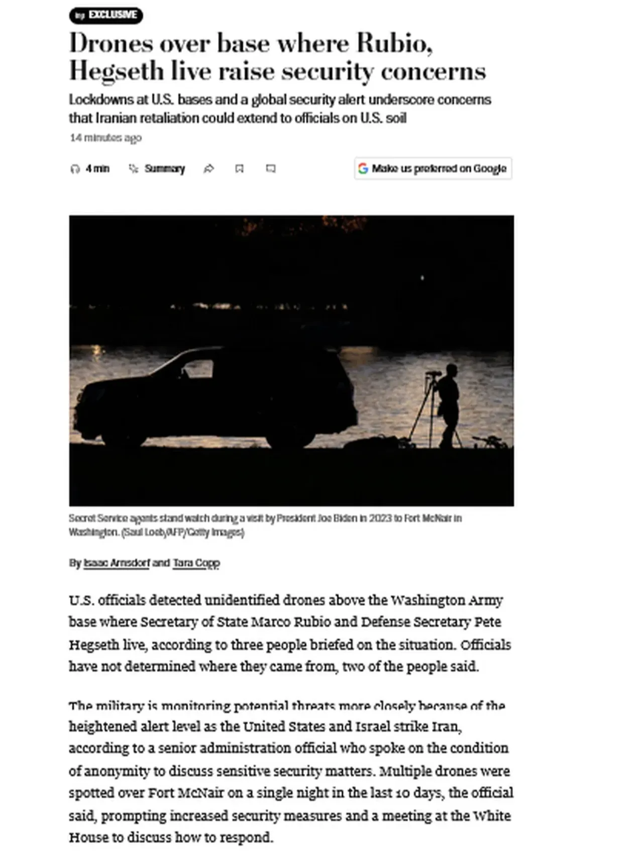 ABDli Bakanların evinde gizemli drone trafiği! Washington Post tahliye ihtimalini yazdı