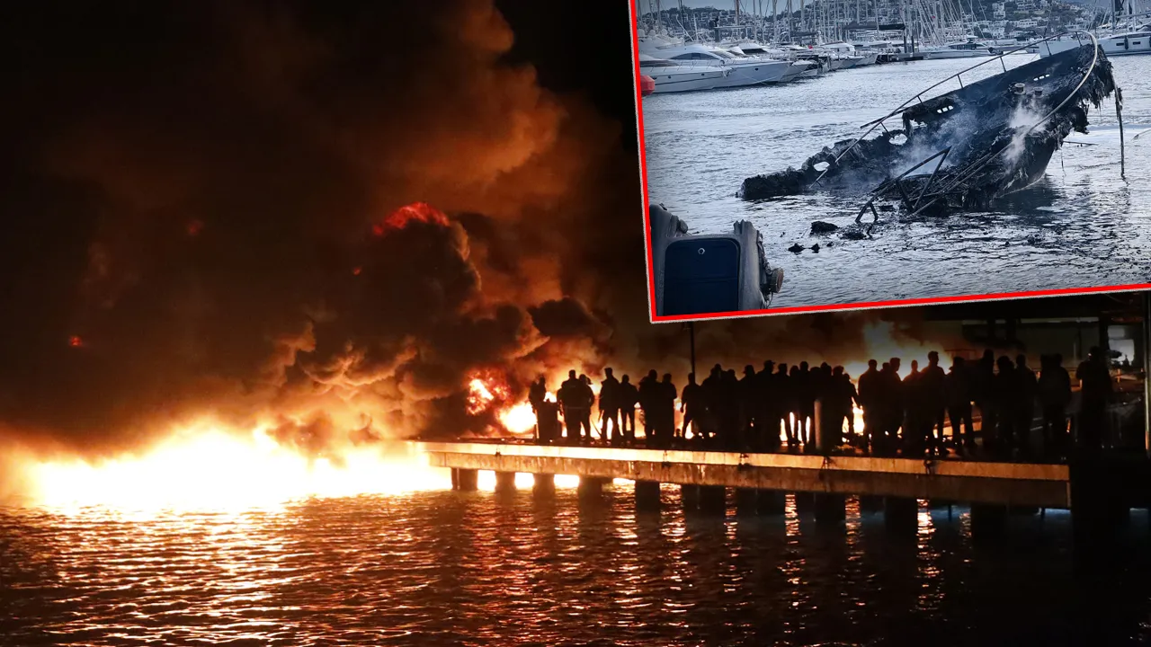 Bodrum'da marinada milyonluk tekneler alev alev yandı!