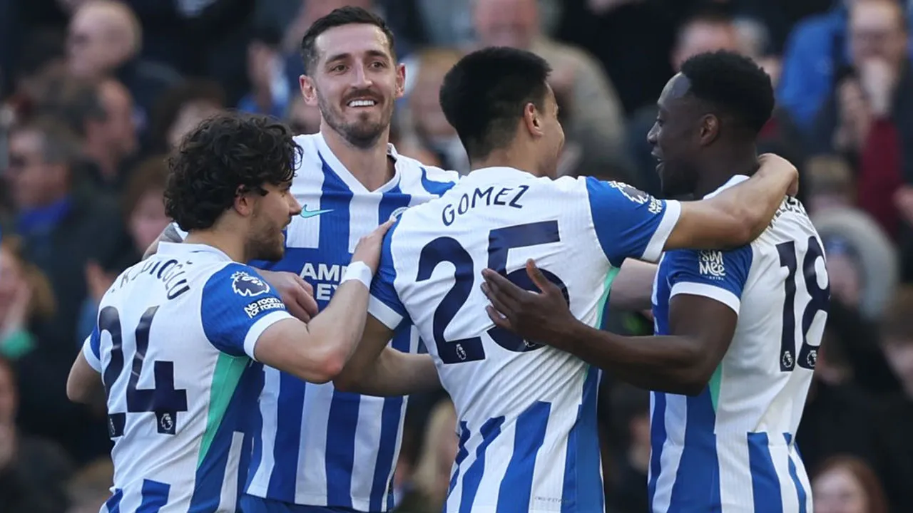 Brightonlı oyuncuların gol sevinci