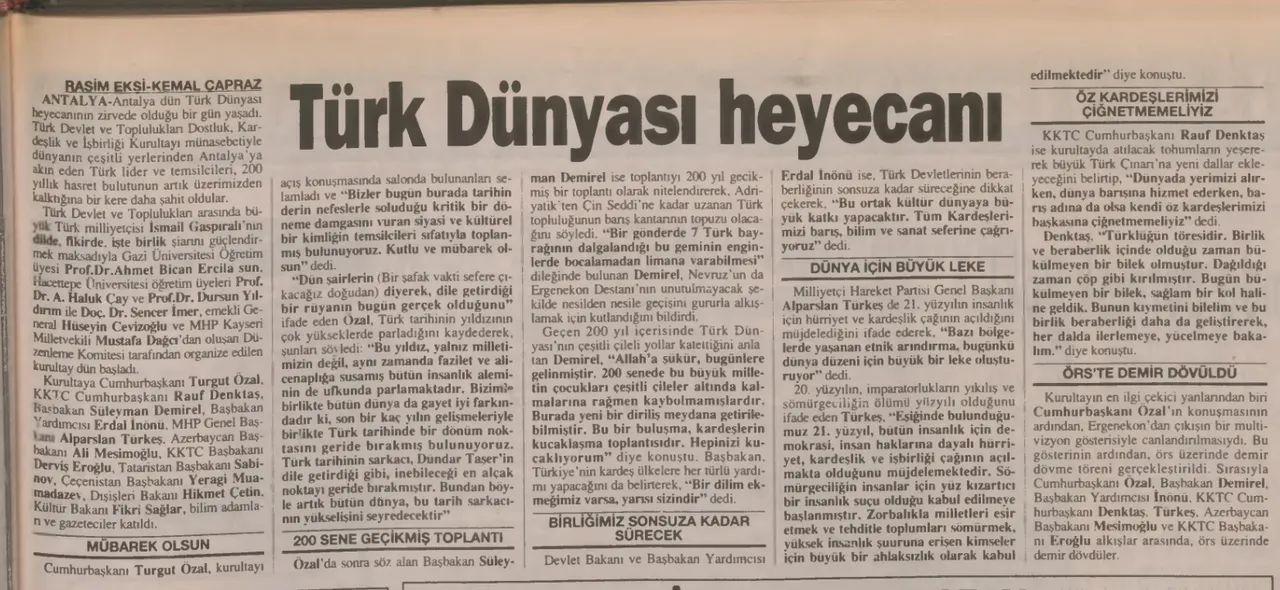 33 yıl önce heyecanlandıran buluşma: Türk Dünyası bir araya gelecek