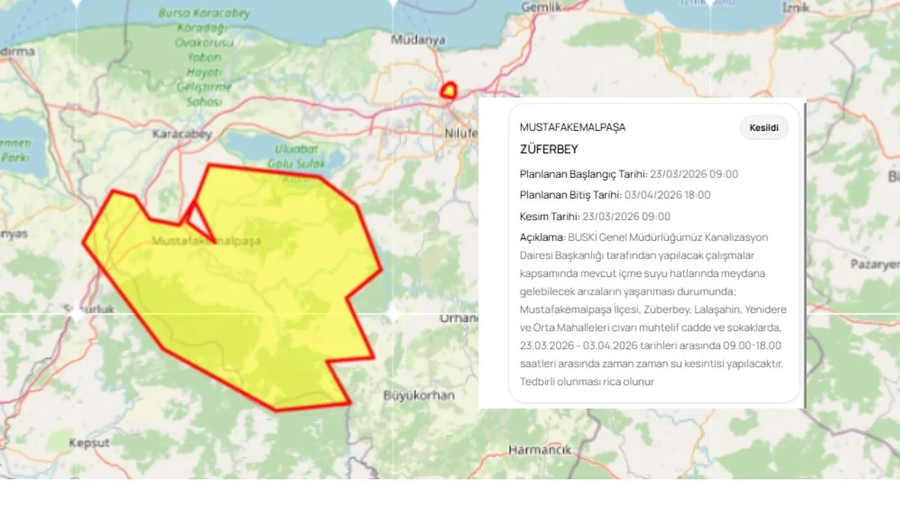 Bursa su kesintisi listesi 22-23 Mart! Bursada sular ne zaman gelecek?