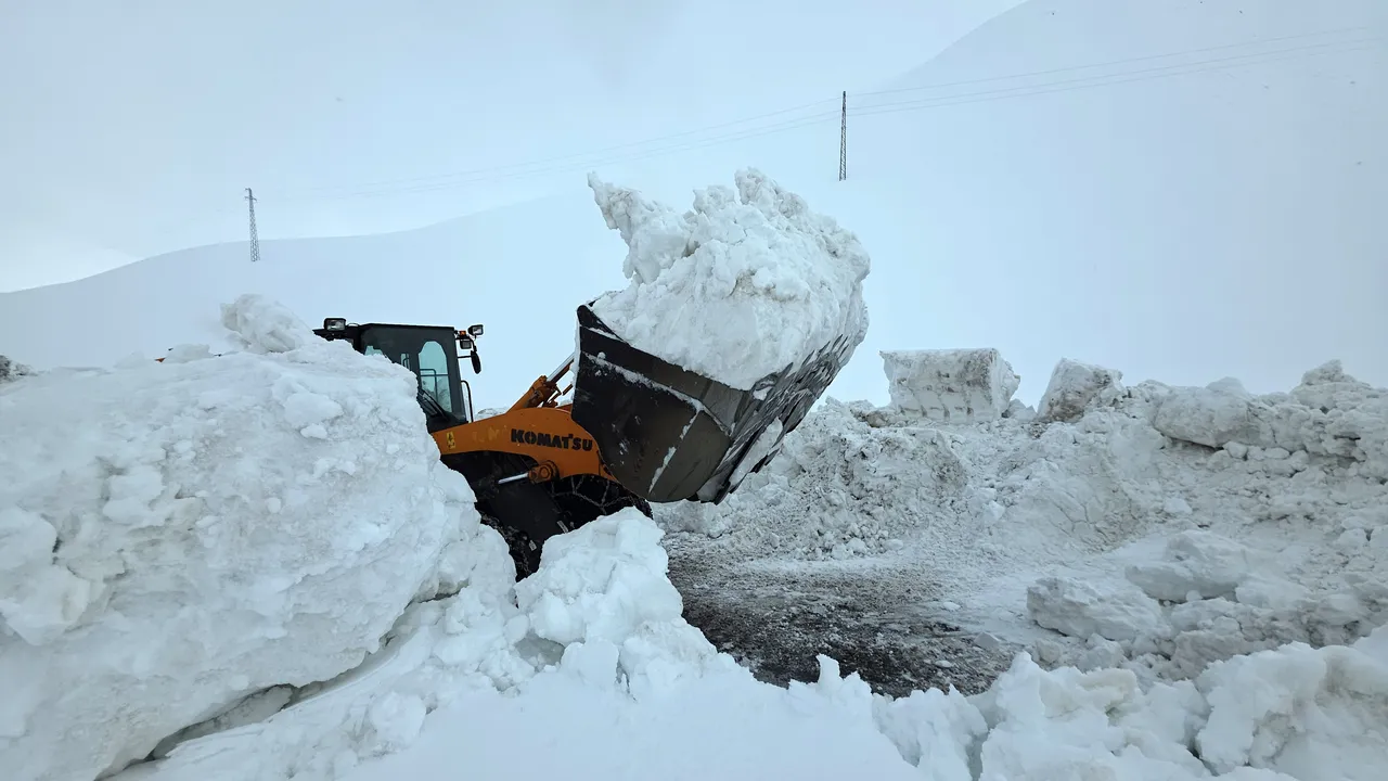 Kar kalınlığı 5 metre! 3 aydır ulaşıma kapanan Van-Bahçesaray yolunda çalışma başladı