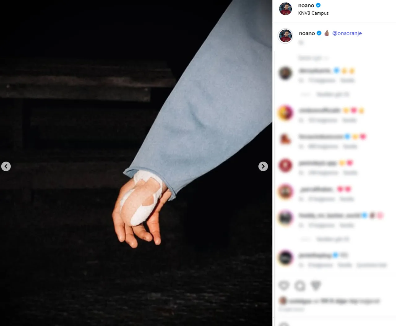 Noa Lang'ın sosyal medya paylaşımı