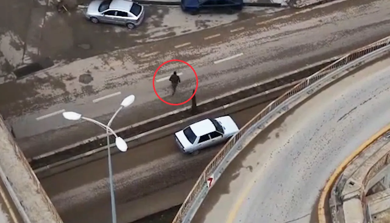 Ters yöne girip araç değiştirdi ama polisten kaçamadı! Dron her anı kaydetti