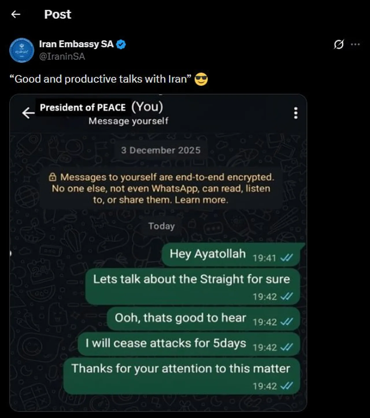 Trumpın  Ayetullah  mesajı sosyal medyayı salladı! İran dalga geçti