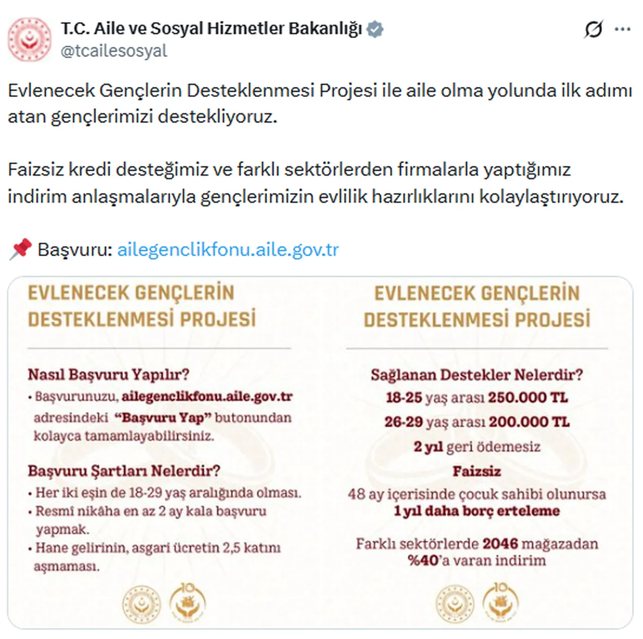 Aile Bakanlığı evlenecek gençlere yönelik destek paketini açıkladı! 250 bin TL evlilik kredisi başvuru rehberi