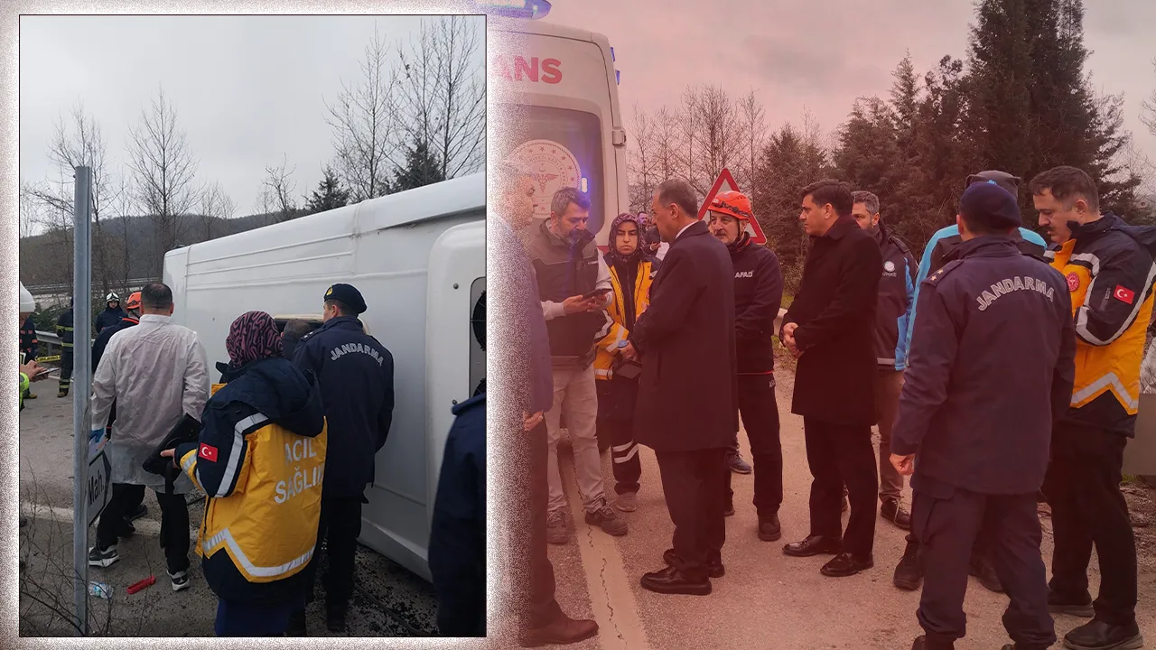 Yalova’da servis midibüsü devrildi: Çok sayıda yaralı var 