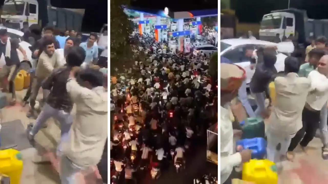 'Akaryakıt sıkıntısı yaşanabilir' iddiaları Hindistan'ı ayağa kaldırdı: Halk birbirine şişelerle saldırdı