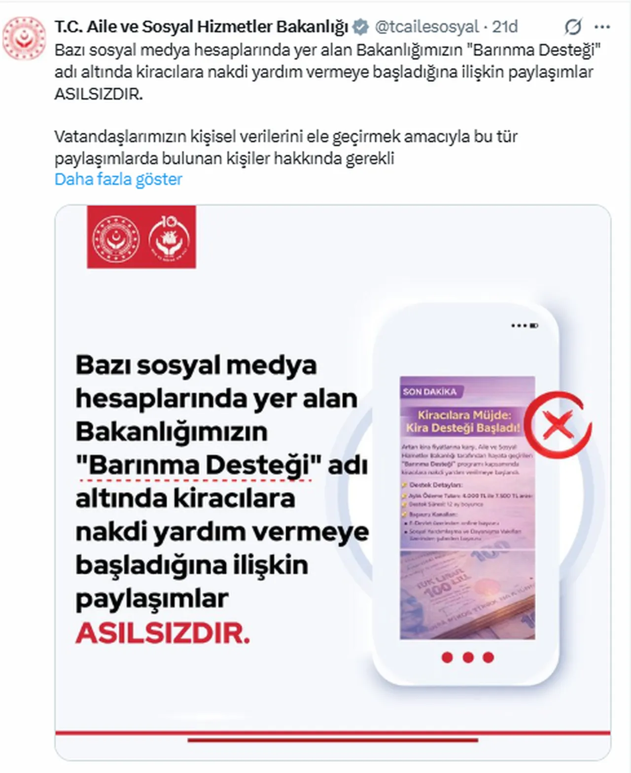 Barınma desteği gerçek mi? Bakanlıktan kira yardımı açıklaması