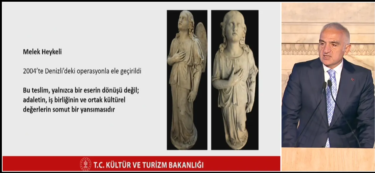 Heybeliada'dan çalındı, 22 yıl sonra saklandığı yerden çıkarıldı! Bakanlık tarihi heykeli Patrikhane'ye iade etti