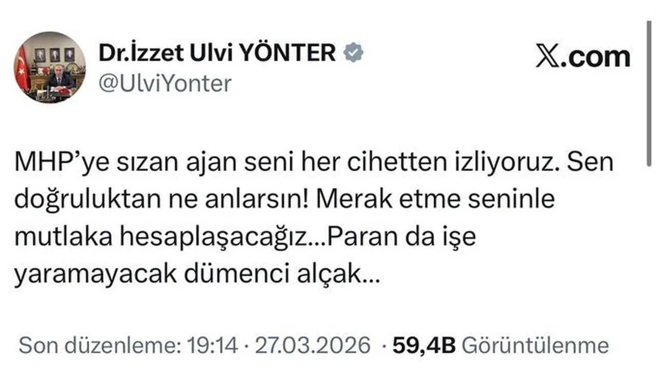 MHP Genel Başkan Yardımcısı İzzet Ulvi Yönter istifa etti