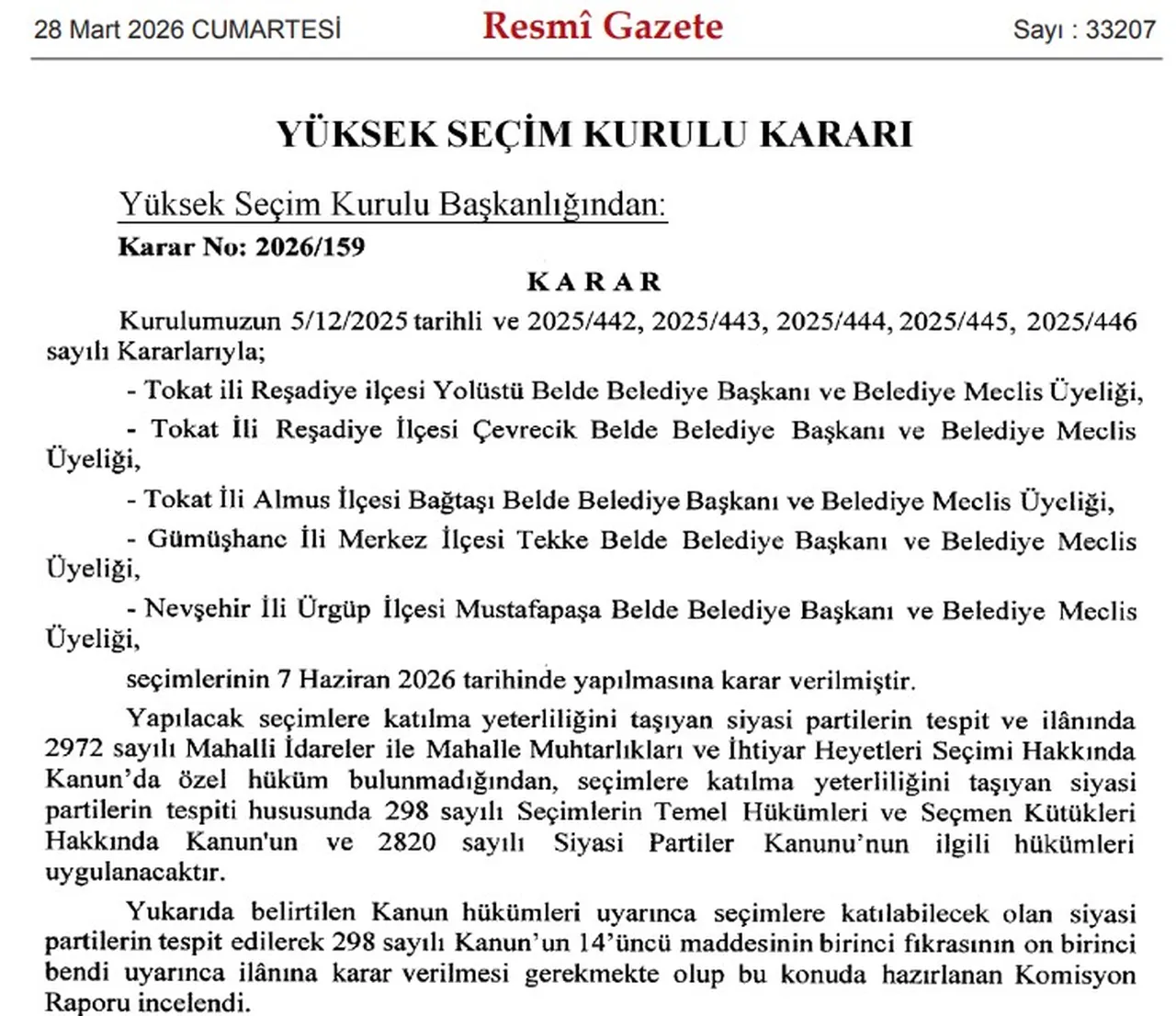 3 şehirdeki 5 noktada sandık kurulacak! 7 Haziranda seçim var, belediye başkanı seçecekler