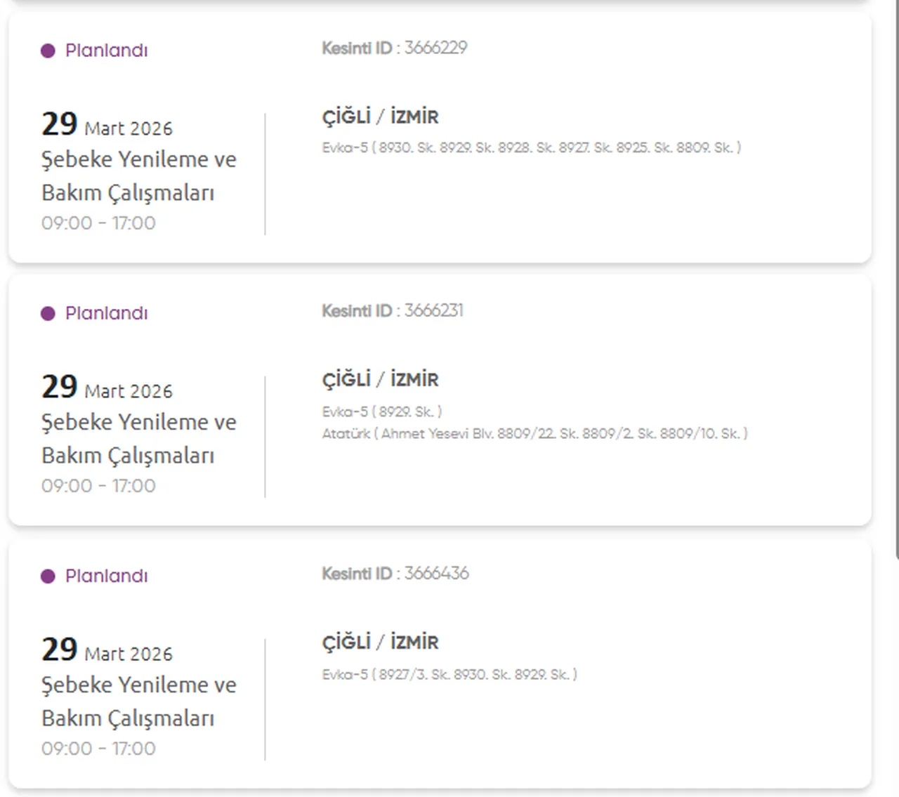 İzmir Gediz elektrik kesintisi listesi! 28-29 Mart İzmirde elektrikler ne zaman gelecek?