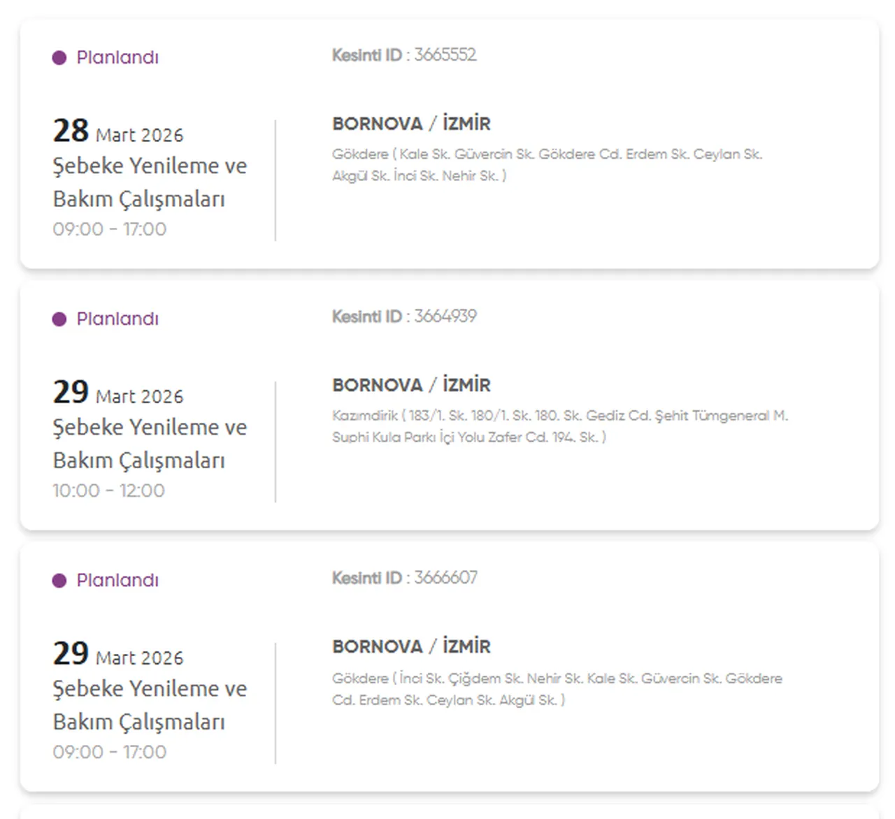 İzmir Gediz elektrik kesintisi listesi! 28-29 Mart İzmirde elektrikler ne zaman gelecek?