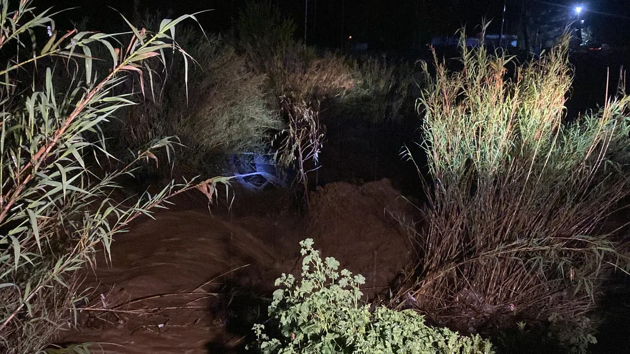 Aydında derede mahsur kalan sürücü dal parçasıyla hayata tutundu, 4 saat sonra kurtarıldı