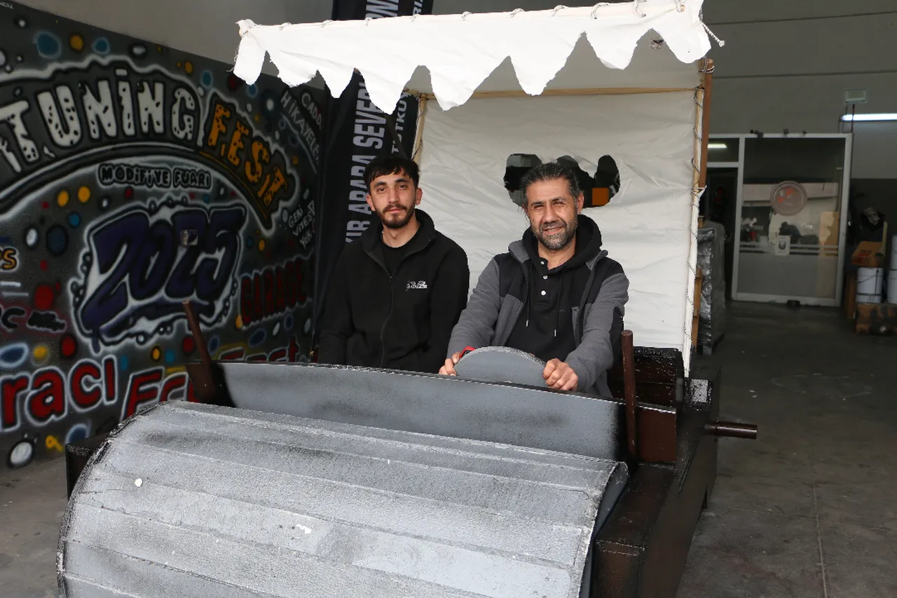 Ceza yememek için yaptılar! 'Taş Devri' aracı ilgi odağı oldu