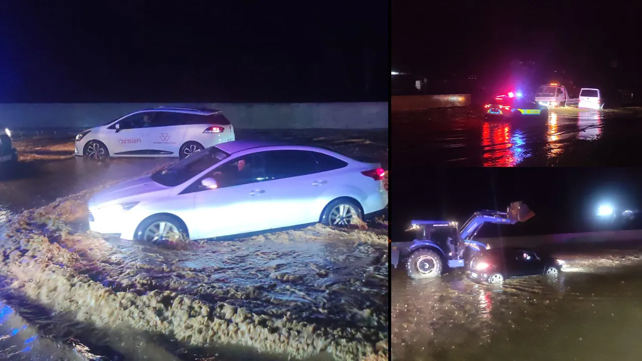 İzmir'de her yağmurda aynı çile! Sürücüler mahsur kaldı, çekiciler yetmedi traktörler geldi