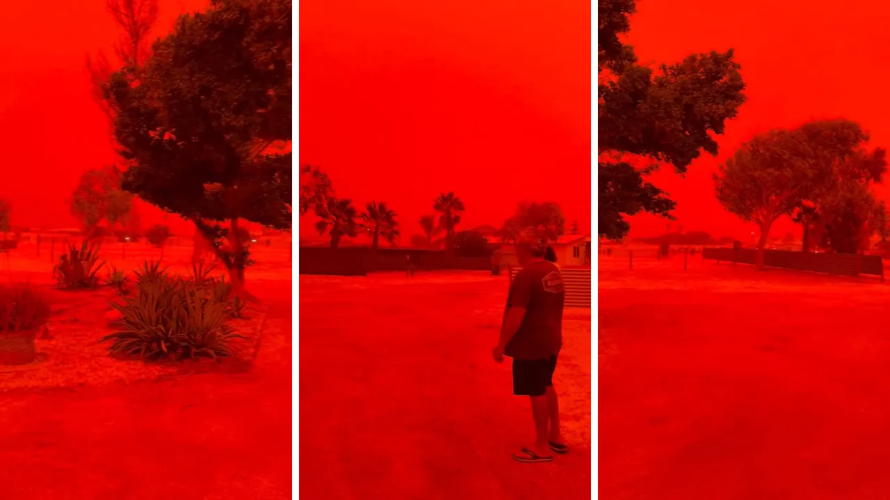 Sosyal medyada görenler filtre sandı, halk ise gözlerine inanamadı! Avustralya'da gökyüzü kırmızıya büründü