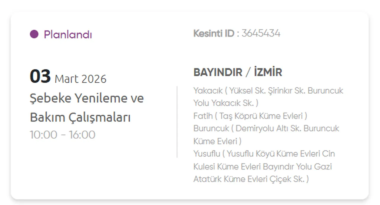 3 Mart GDZ İzmir elektrik kesintisi listesi paylaşıldı! İzmir'de (Ödemiş) elektrik kesintisi ne zaman bitecek?