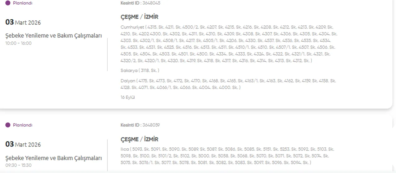 3 Mart GDZ İzmir elektrik kesintisi listesi paylaşıldı! İzmir'de (Ödemiş) elektrik kesintisi ne zaman bitecek?