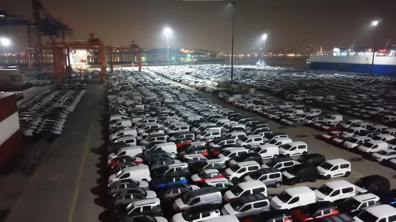 Haydarpaşa Limanı'na yanaşan gemiden indirilen sıfır kilometre yüzlerce araç, sabaha kadar süren çalışmalarla sahaya alındı.