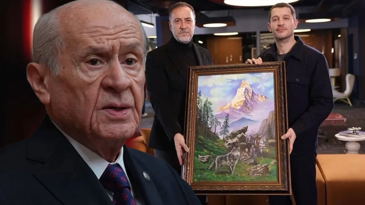 Devlet Bahçeli’nin Uraz Kaygılaroğlu’na hediye ettiği ‘Bozkurt’ tablosu ortaya çıktı