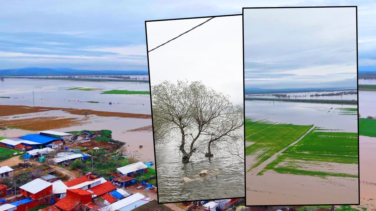 2 gün aralık süren sağanak sonrası Bursa’da tarım arazileri göle döndü 