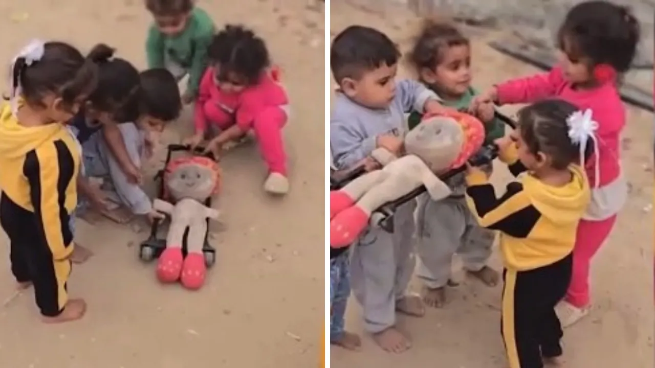 Gazzeli çocukların yürek burkan 'cenaze oyunu'! Sosyal medyada yorum yağdı