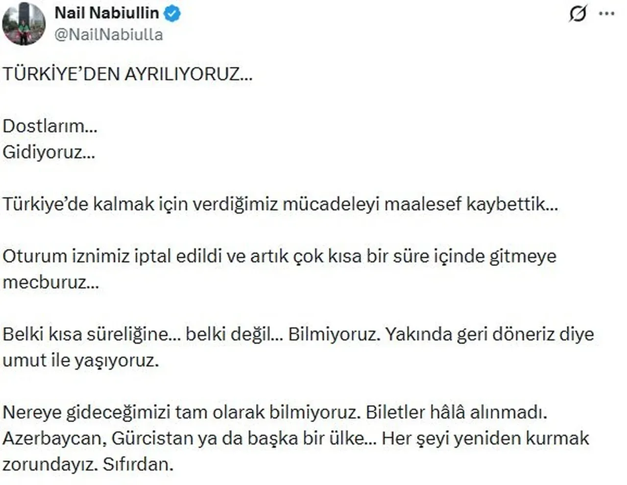 Nail Nabiullin  İkametim iptal edildi  dedi, gerçek başka çıktı! İddialar vahim