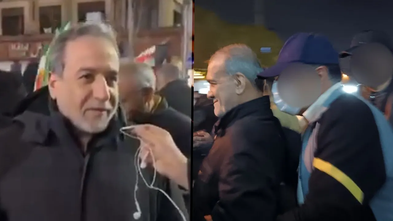 Tahran'da gövde gösterisi: Pezeşkiyan ve Arakçi halkla meydanlarda