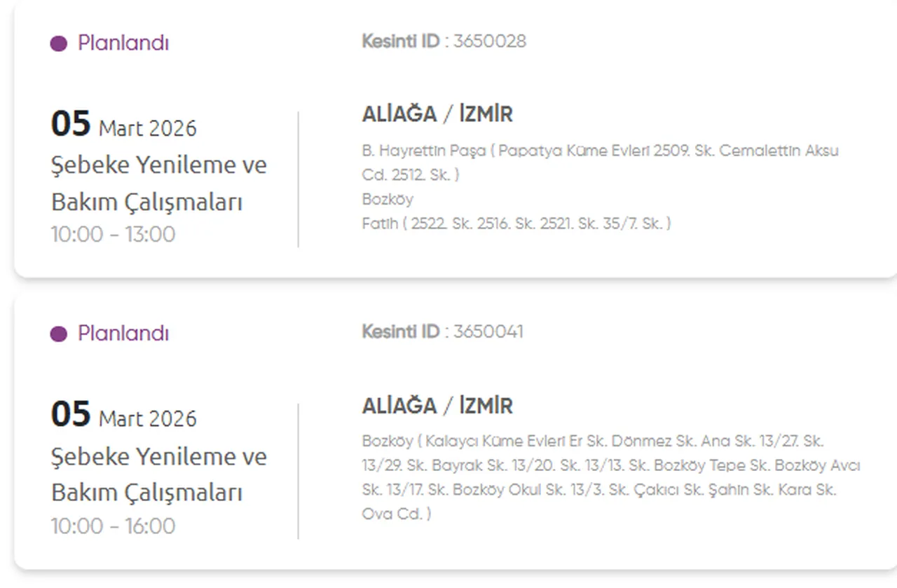 GDZ İzmir elektrik kesintisi listesi açıklandı! 4-5 Mart İzmir elektrik kesintisi ne zaman bitecek?