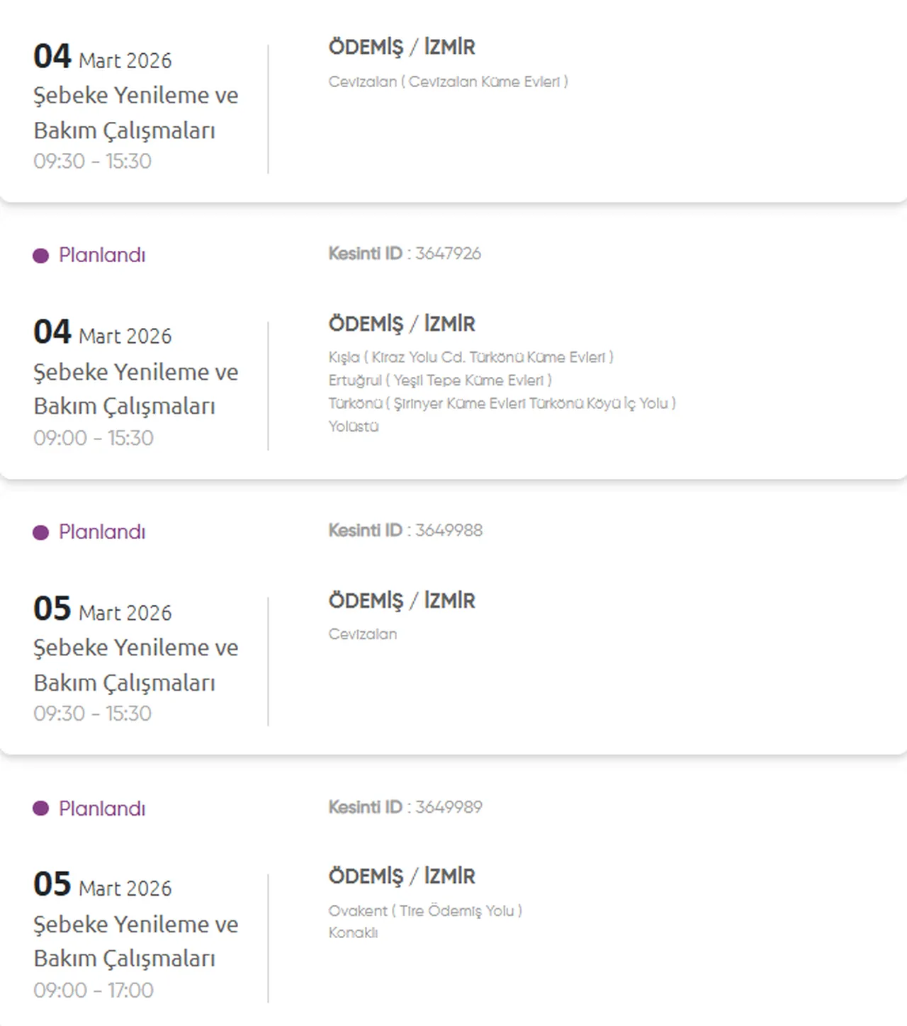 GDZ İzmir elektrik kesintisi listesi açıklandı! 4-5 Mart İzmir elektrik kesintisi ne zaman bitecek?