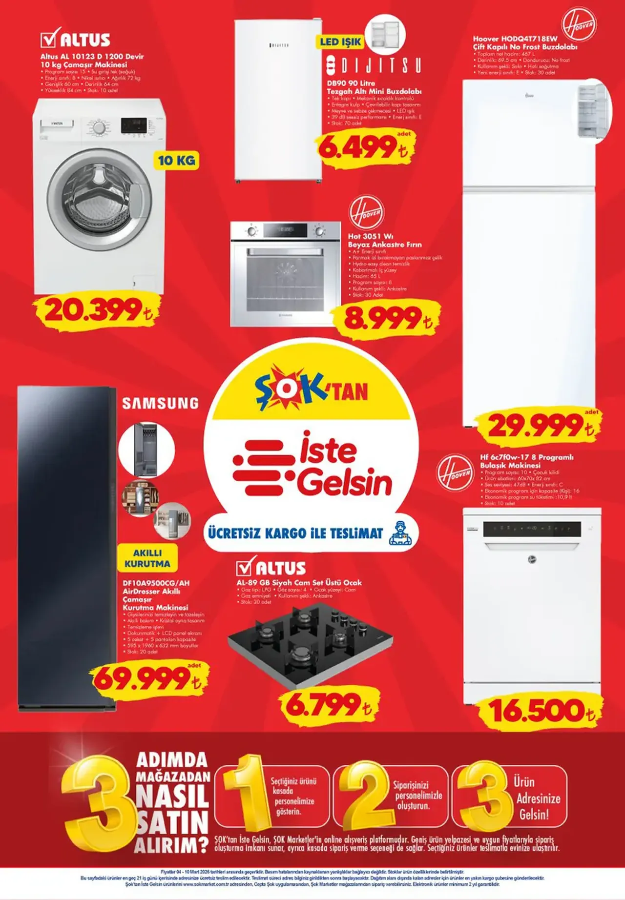 Şok aktüel ürünler 4-10 Mart kataloğu çıktı! Akıllı çamaşır kurutma makinesi geliyor