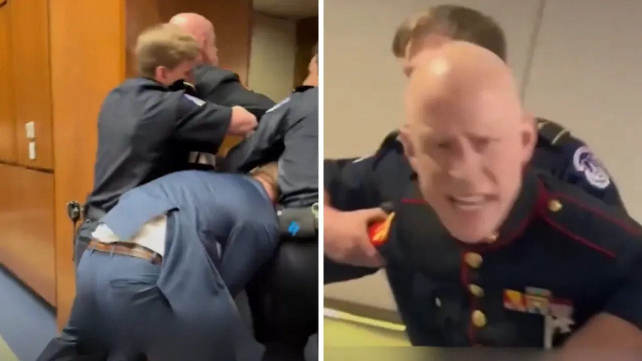 Dünya bu protestoyu konuşuyor! 'Kimse İsrail için savaşmak istemiyor' diyerek kongreyi bastı: Yaka paça dışarı atıldı