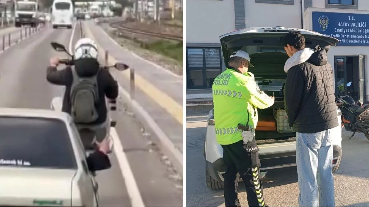 Paylaşım için trafiği tehlikeye attı! Hem parasından, hem motorundan oldu