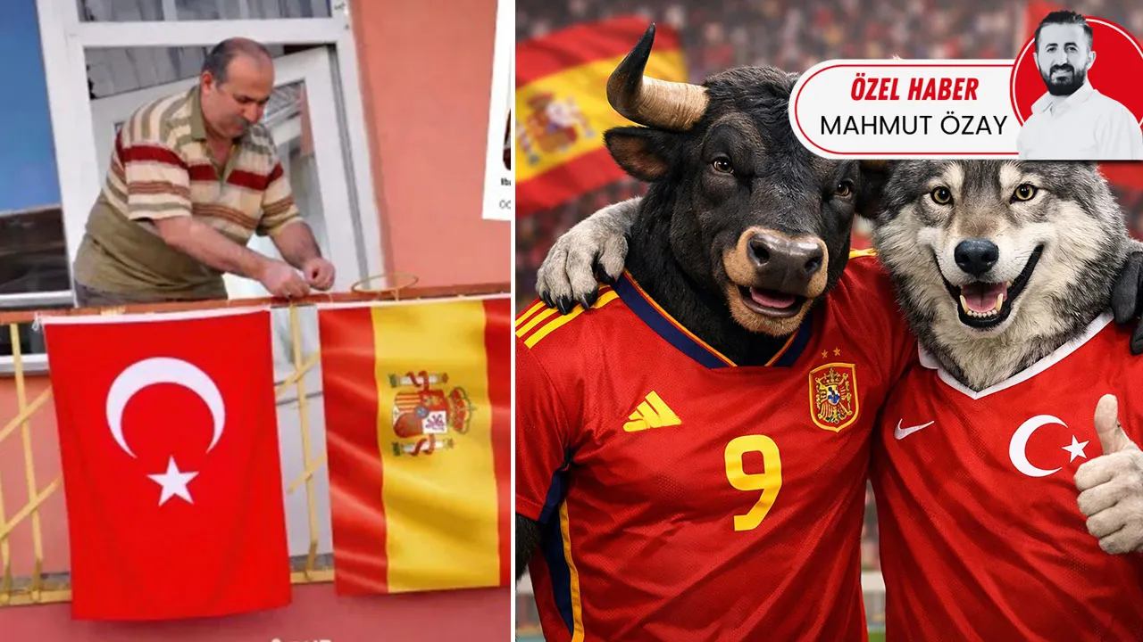 Akdeniz’de Türkiye-İspanya rüzgârı! Bayrak asan amca bu sefer İspanya için balkonda