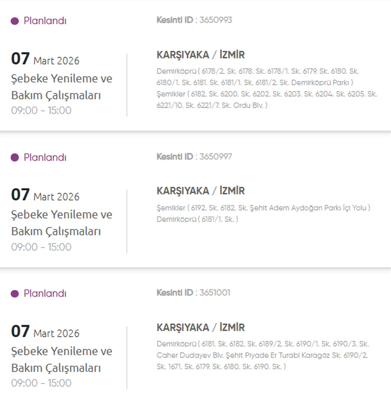 İzmir GDZ elektrik kesintisi yaşanan ilçeler! 6-7 Mart İzmirde elektrik kesintisi ne zaman bitecek?