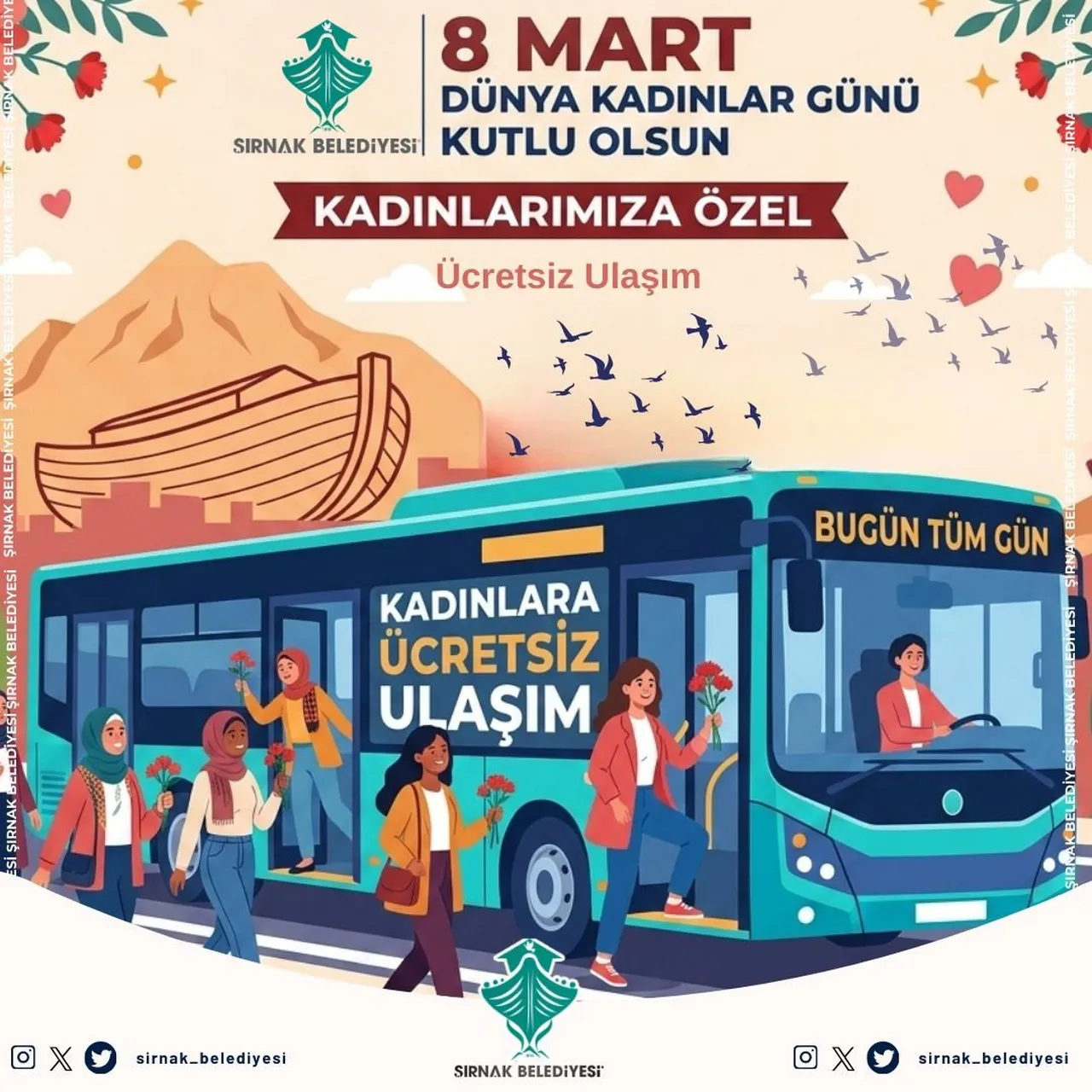 8 Martta kadınlara toplu taşıma ücretsiz mi?