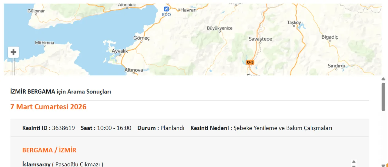 İzmirde (Buca, Çeşme, Bergama...)elektrikler ne zaman gelecek? GDZ 7 Mart elektrik kesintisi programı