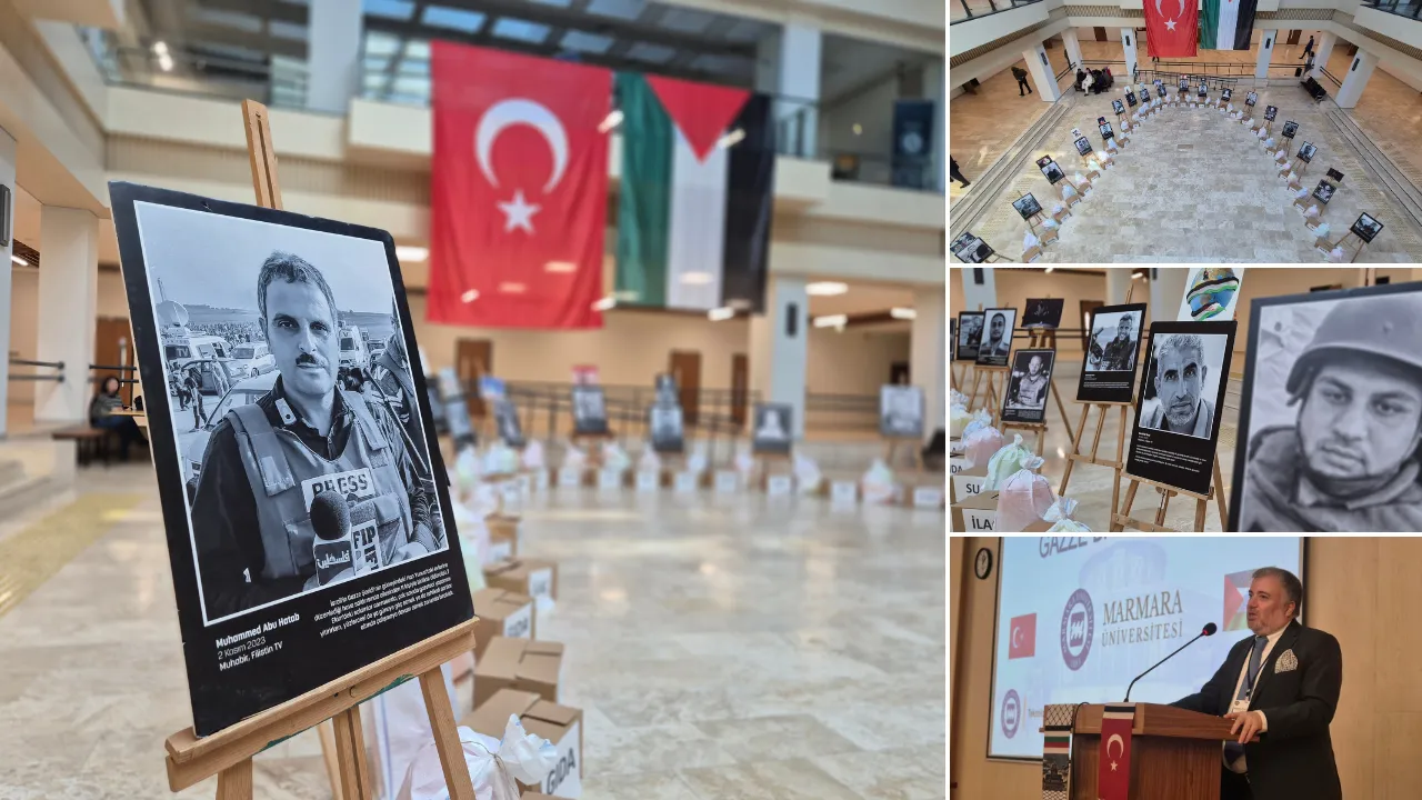 O gazetecileri unutturmadılar! Marmara Üniversitesi’nde dikkat çeken Gazze sergisi