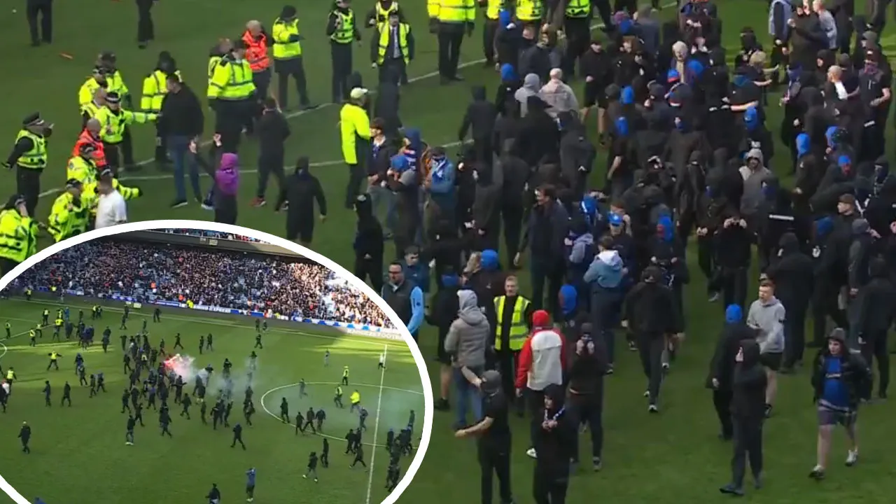 Taraftar sahaya indi, arbede yaşandı!