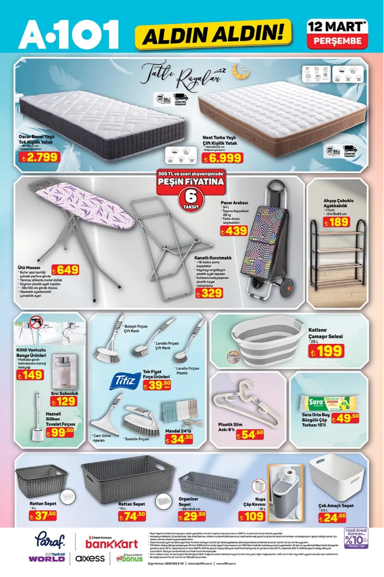 A101 12 Mart 2026 indirimli ürünler listesi: Mopedden ankastre sete, kamptan ev gereçlerine tüm katalog