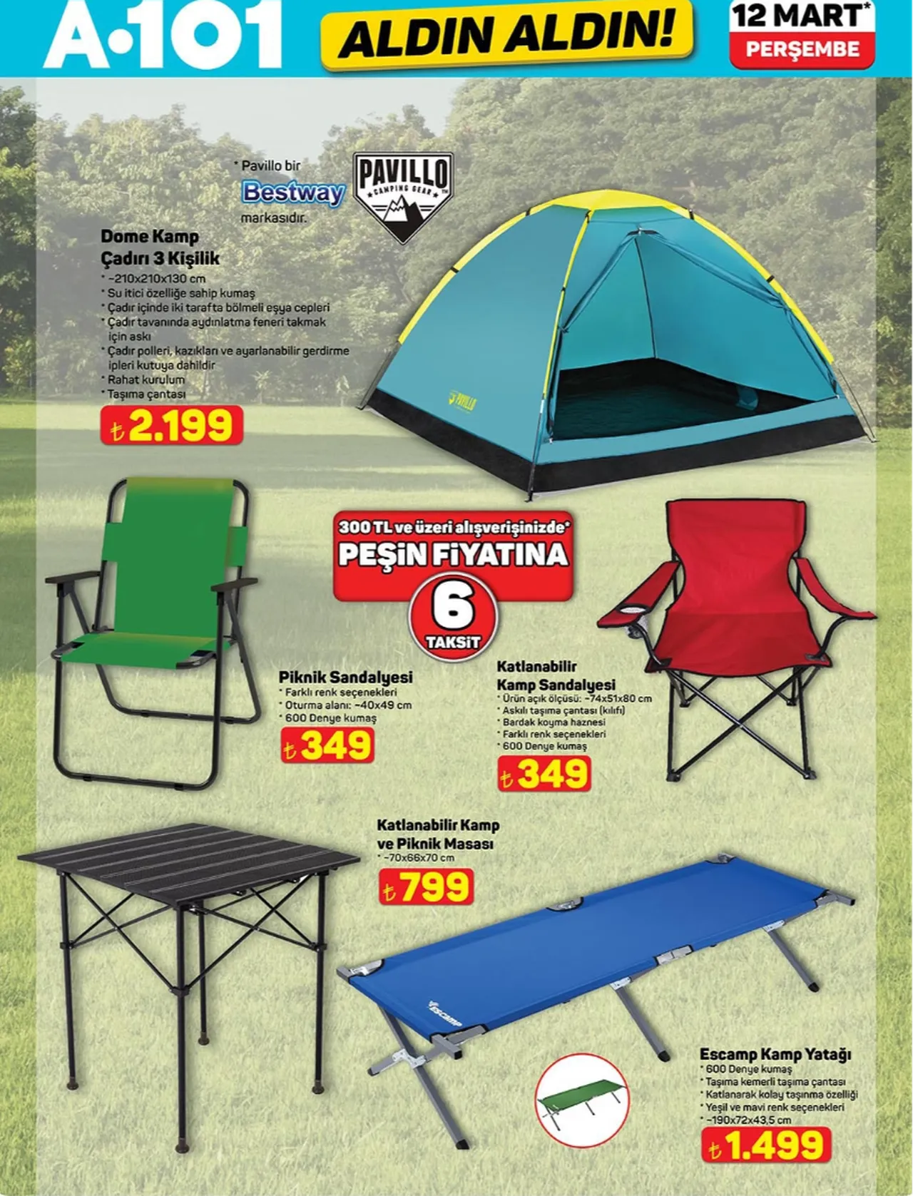 A101 12 Mart 2026 indirimli ürünler listesi: Mopedden ankastre sete, kamptan ev gereçlerine tüm katalog