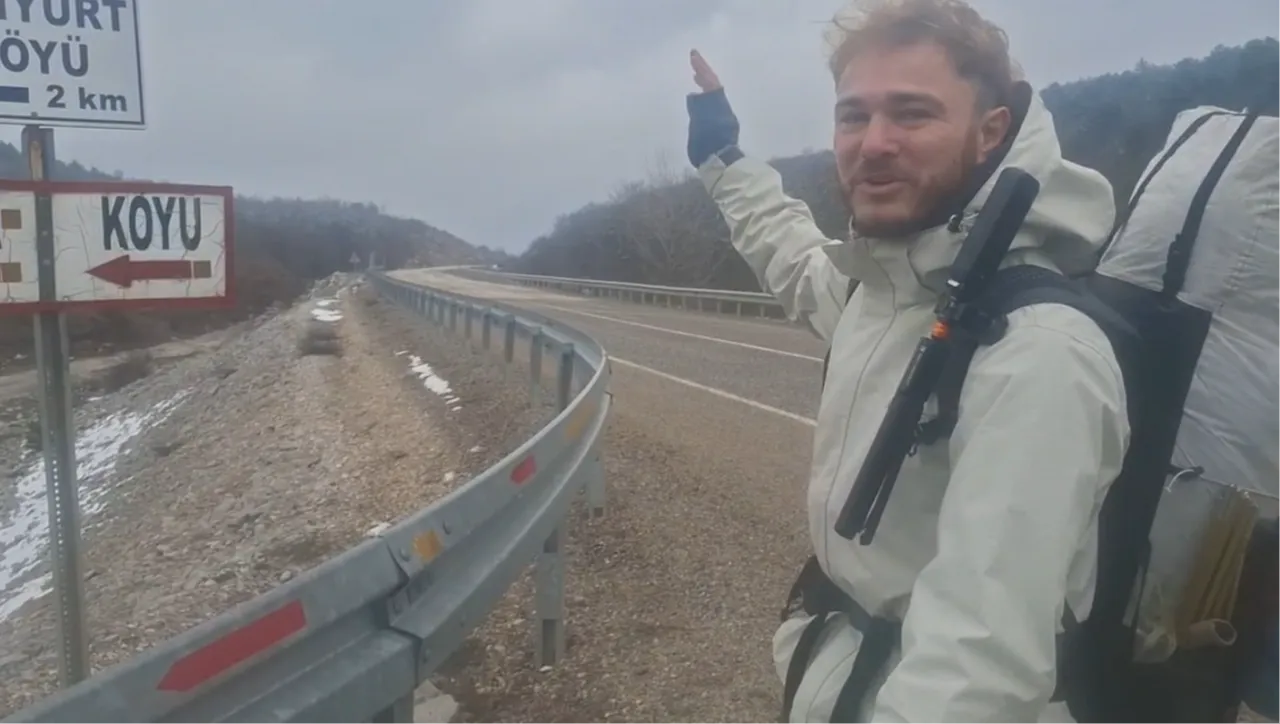 Almanya'dan Japonya'ya yürüyerek gidiyor! 6 ayda Kastamonu'ya ulaştı