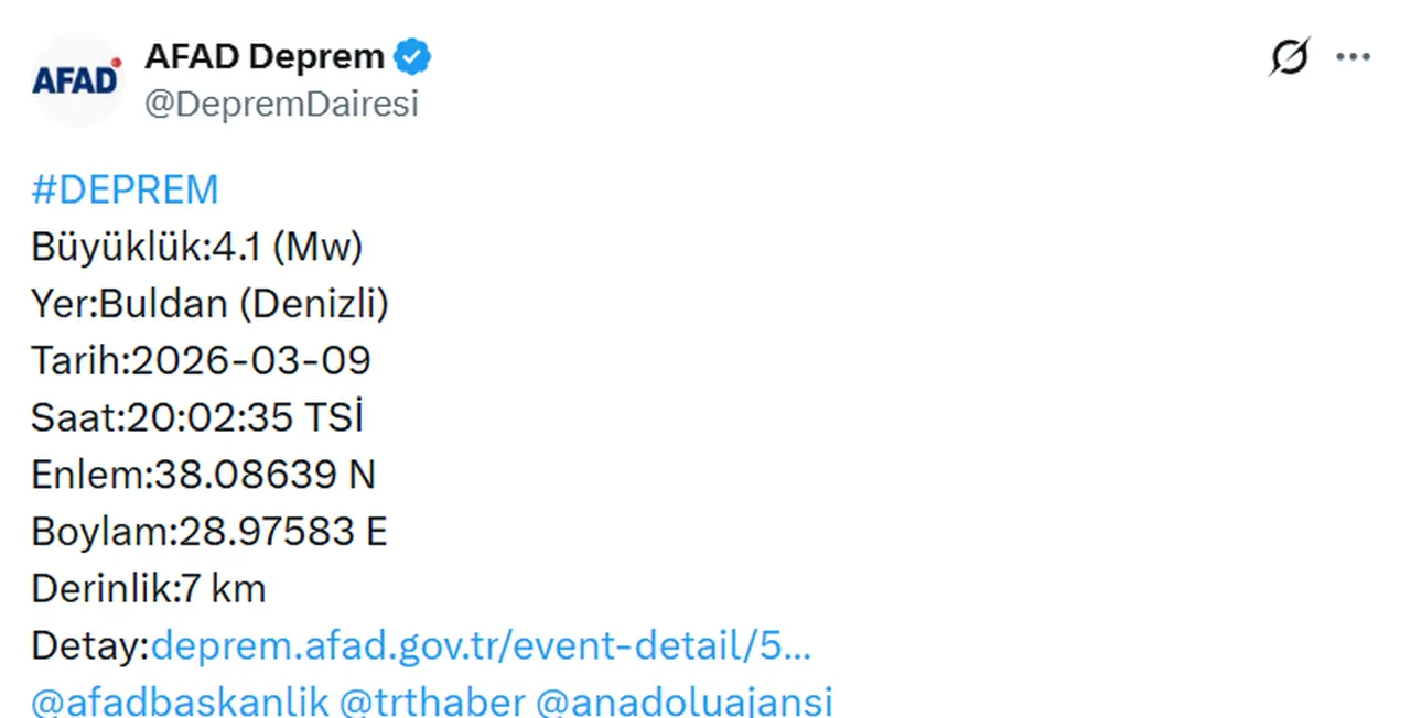 Son dakika az önce deprem nerede oldu? 9 Mart 2026 son depremler listesi