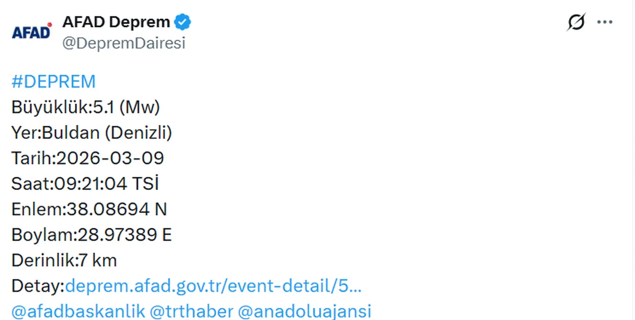 Son dakika az önce deprem nerede oldu? 9 Mart 2026 son depremler listesi