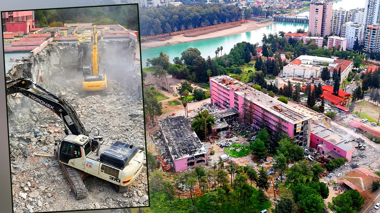 Yangında hasar alan eski Adana Devlet Hastanesi'nde yıkım başladı 