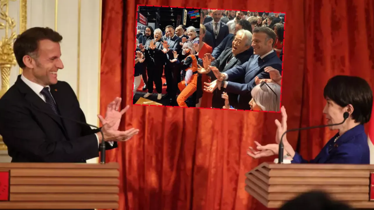 Dünya Macron'un bu pozunu konuşuyor! Trump'a ima dolu gönderme mi?