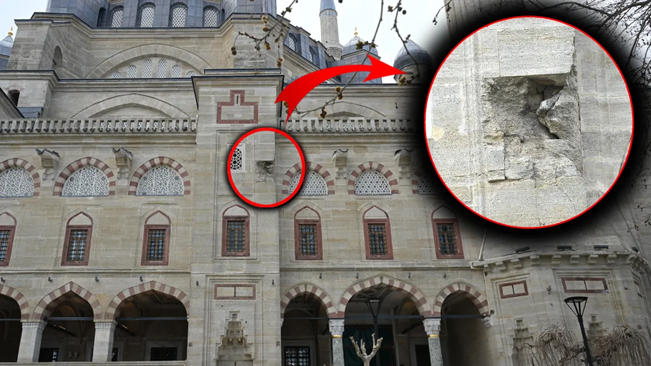 Selimiye Camisi'nin duvarında tarihi sır! Her yer yenilendi, bir tek oraya dokunulmadı